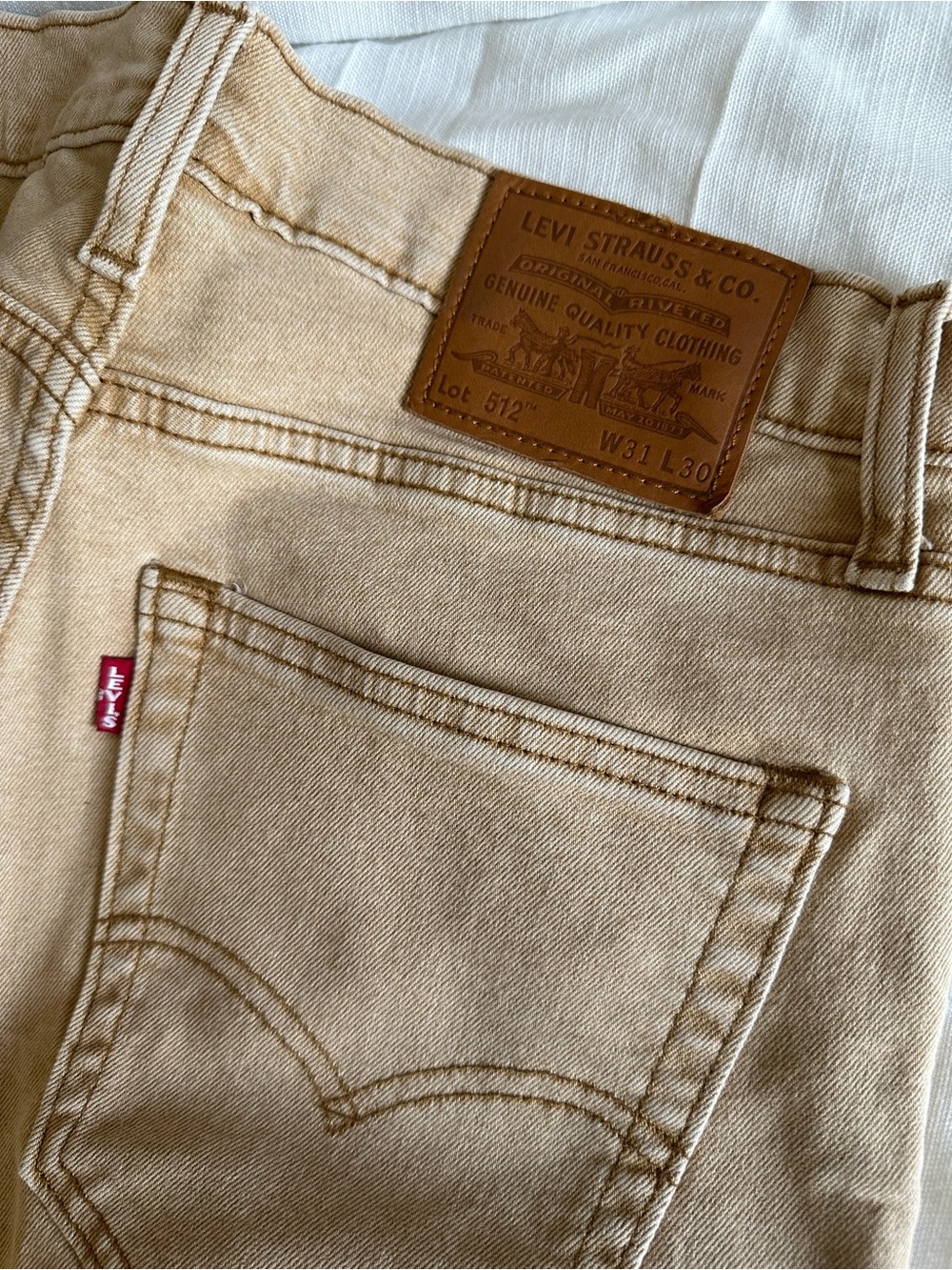 Levi's Premium 512 Tan Denim Jeans 31x30
